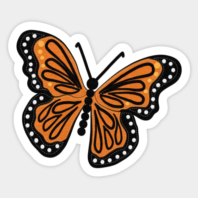 Felt Look Monarch Butterfly Sticker by CheriesArt